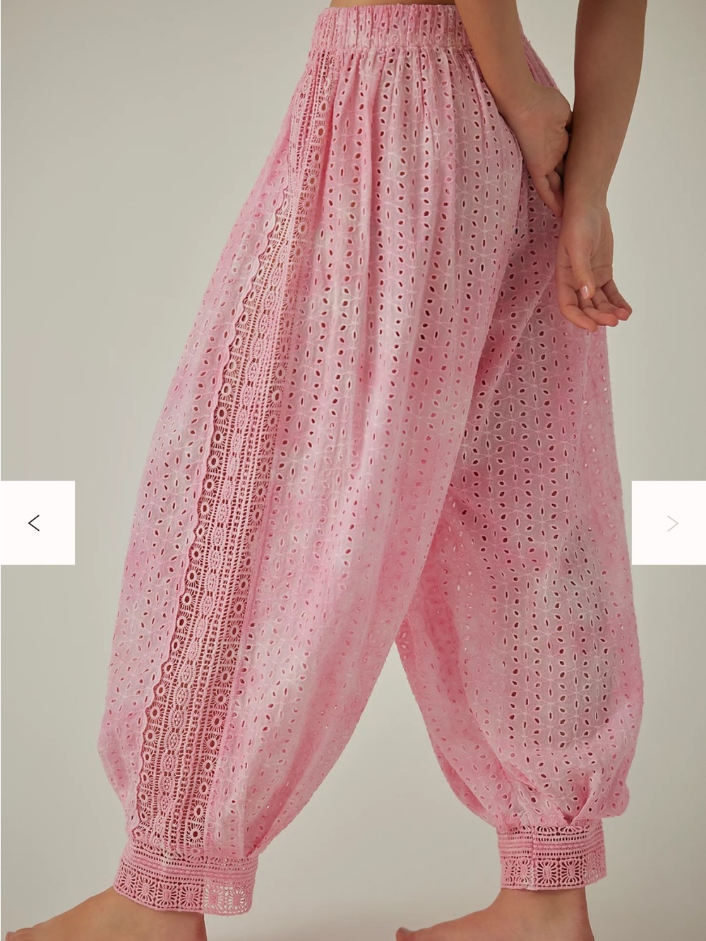 Free People Pink Sweet Tea Eyelet Washed Lounge Pants